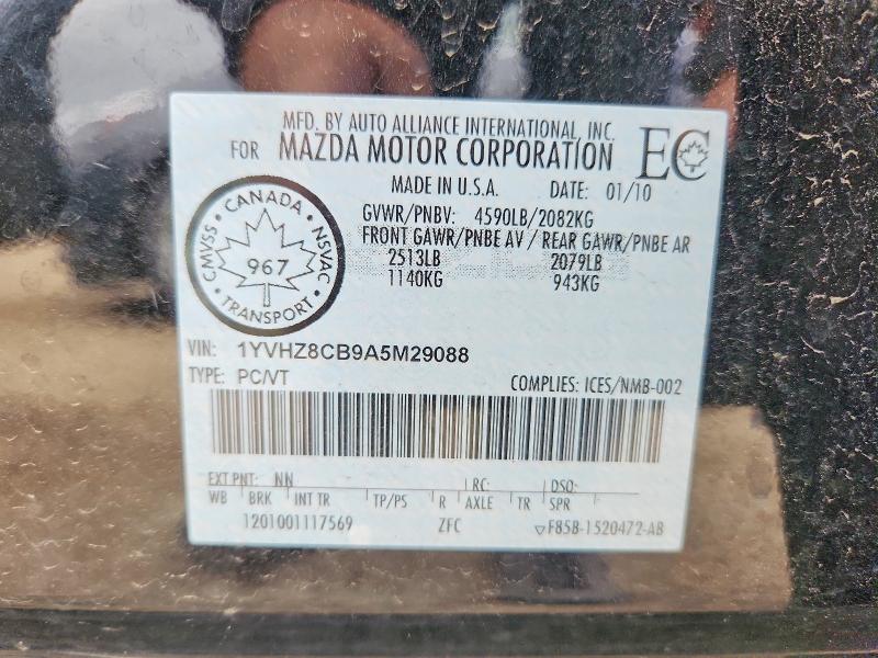 Продаж на аукціоні авто 2010 Mazda 6, vin: 1YVHZ8CB9A5M29088, номер лоту: 64049486
