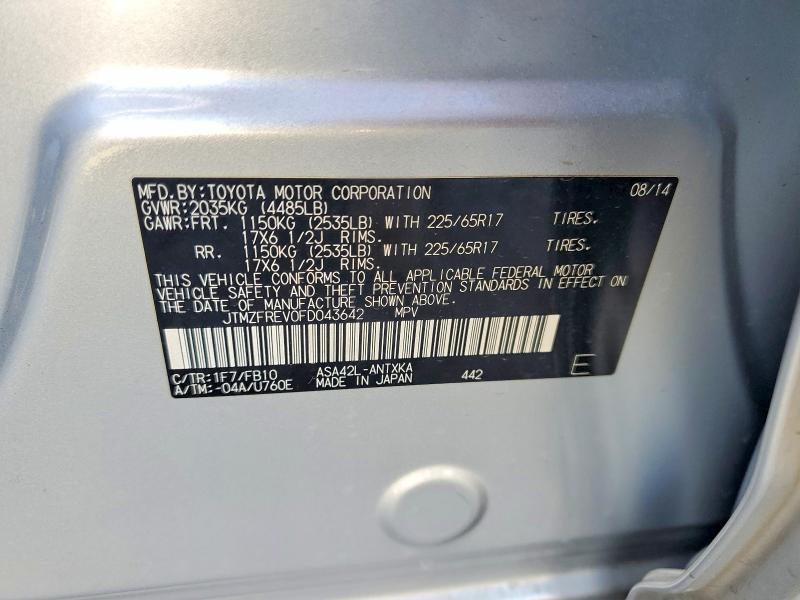 Продажа на аукционе авто 2015 Toyota Rav4, vin: JTMZFREV0FD043642, номер лота: 66702686