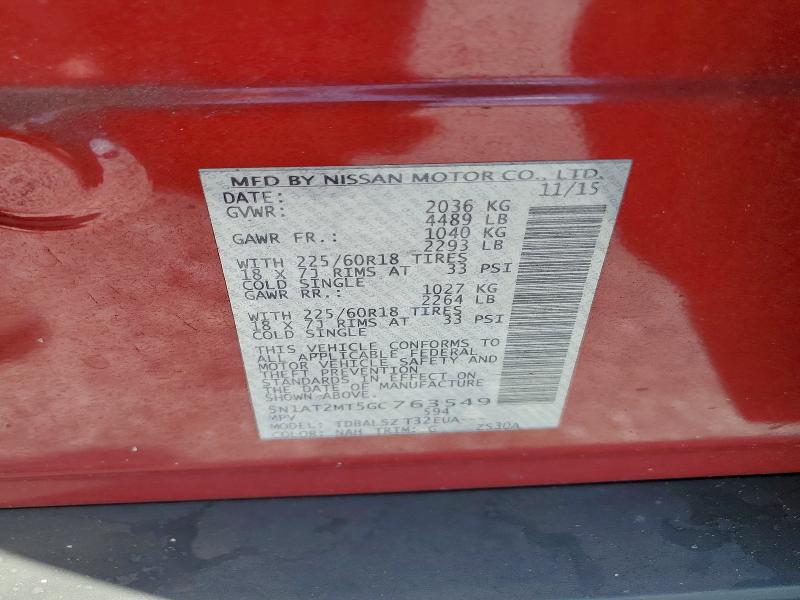 Продаж на аукціоні авто 2016 Nissan Rogue, vin: 5N1AT2MT5GC763549, номер лоту: 66607766