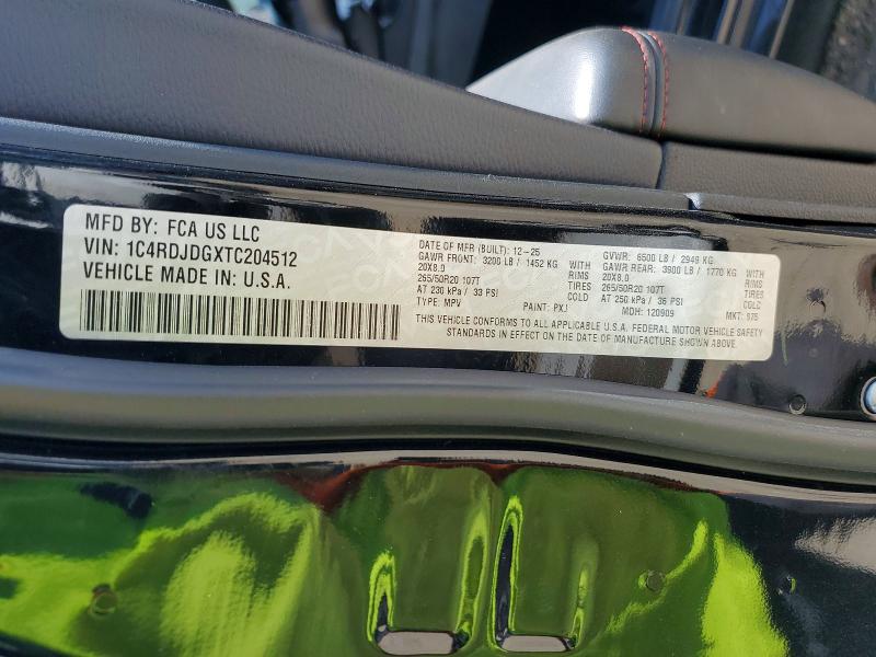 Aukcja sprzedaży 2026 Dodge Durango, vin: 1C4RDJDGXTC204512, numer aukcji: 66003796