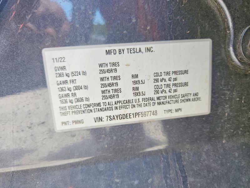 Aukcja sprzedaży 2023 Tesla Model Y, vin: 7SAYGDEE1PF597748, numer aukcji: 66935506