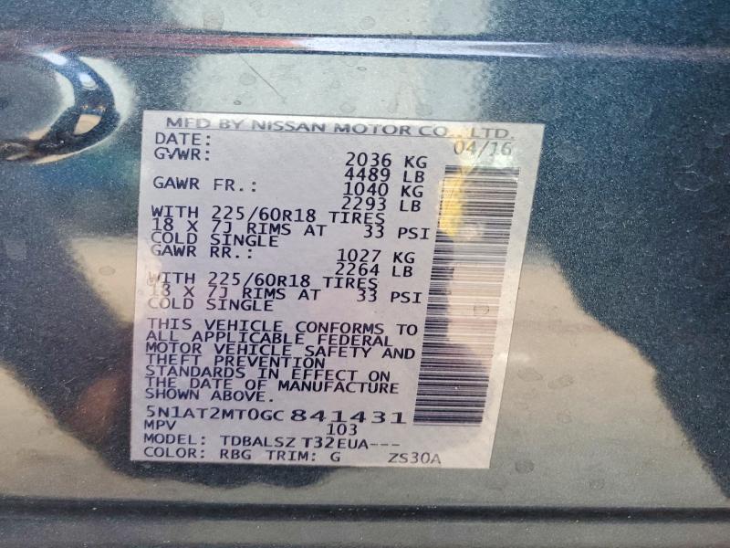 Продажа на аукционе авто 2016 Nissan Rogue, vin: 5N1AT2MT0GC841431, номер лота: 66309696