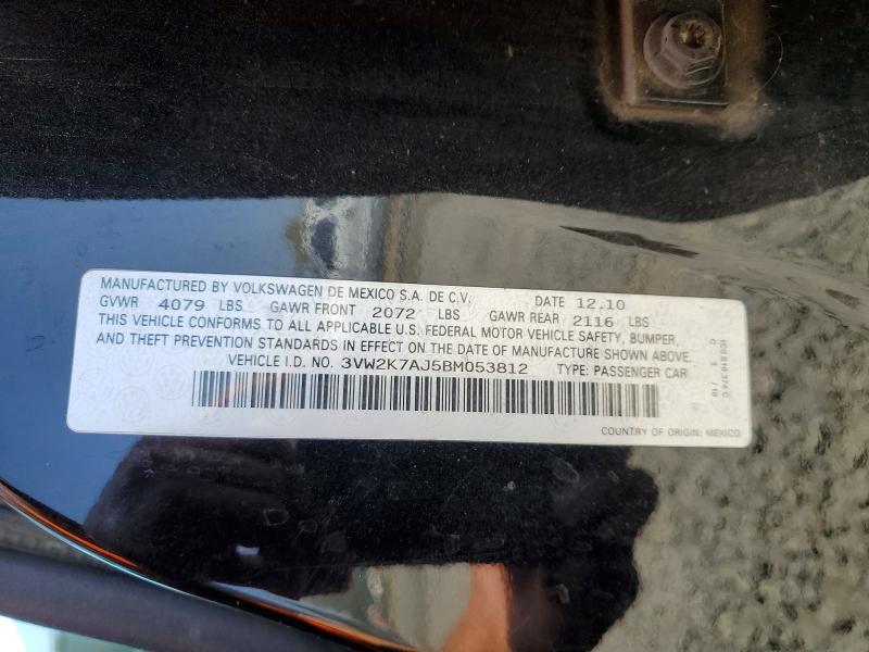 Продаж на аукціоні авто 2011 Volkswagen Jetta, vin: 3VW2K7AJ5BM053812, номер лоту: 64304356