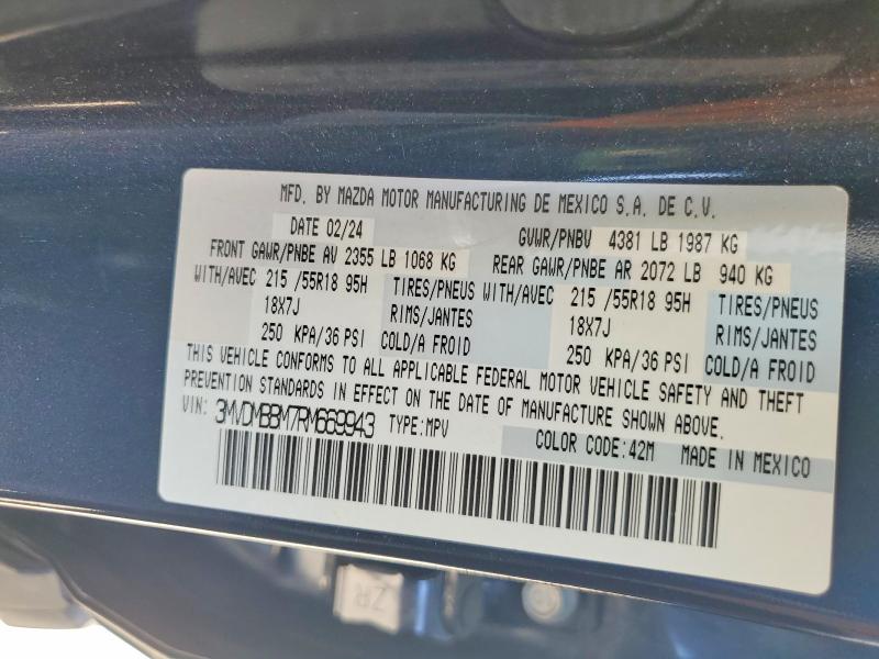 Aukcja sprzedaży 2024 Mazda Cx-30, vin: 3MVDMBBM7RM669943, numer aukcji: 63900736