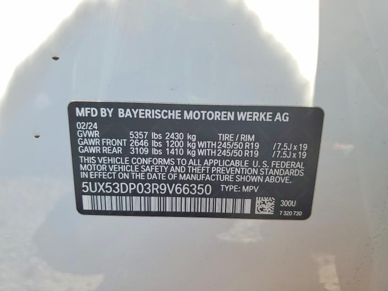 Продажа на аукционе авто 2024 Bmw X3, vin: 5UX53DP03R9V66350, номер лота: 63398426