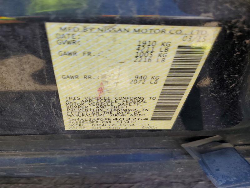66076976 :رقم المزاد ، 1N4AL3AP6FN403264 vin ، 2015 Nissan Altima مزاد بيع