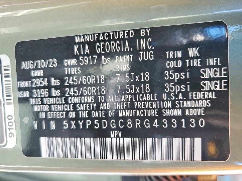 Aukcja sprzedaży 2024 Kia Telluride, vin: 5XYP5DGC8RG433130, numer aukcji: 65341036