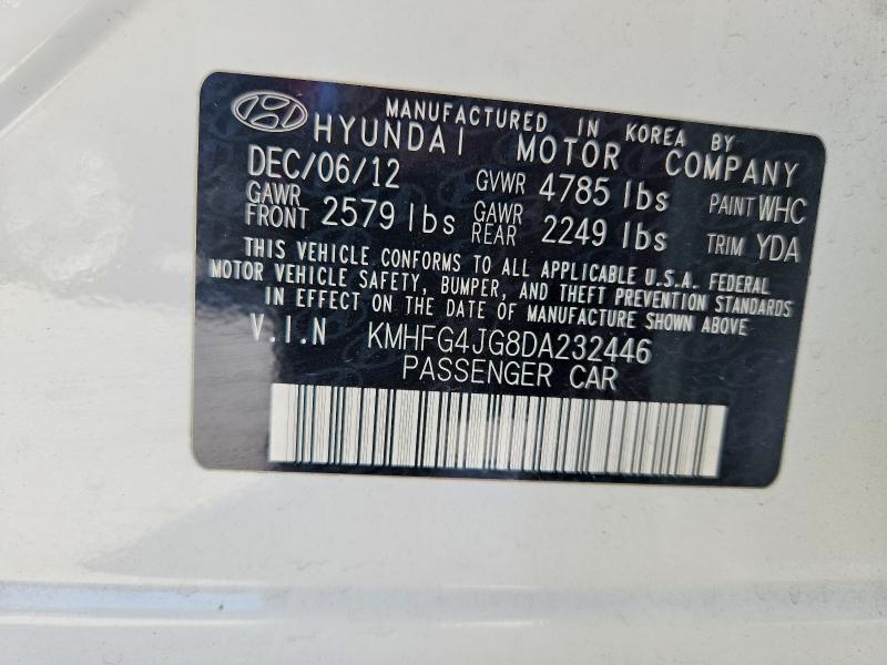 Продажа на аукционе авто 2013 Hyundai Azera, vin: KMHFG4JG8DA232446, номер лота: 65025636