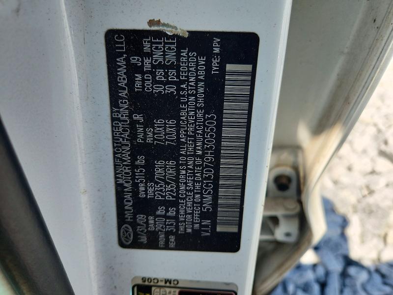 Продаж на аукціоні авто 2009 Hyundai Santa Fe, vin: 5NMSG13D79H305503, номер лоту: 64425216