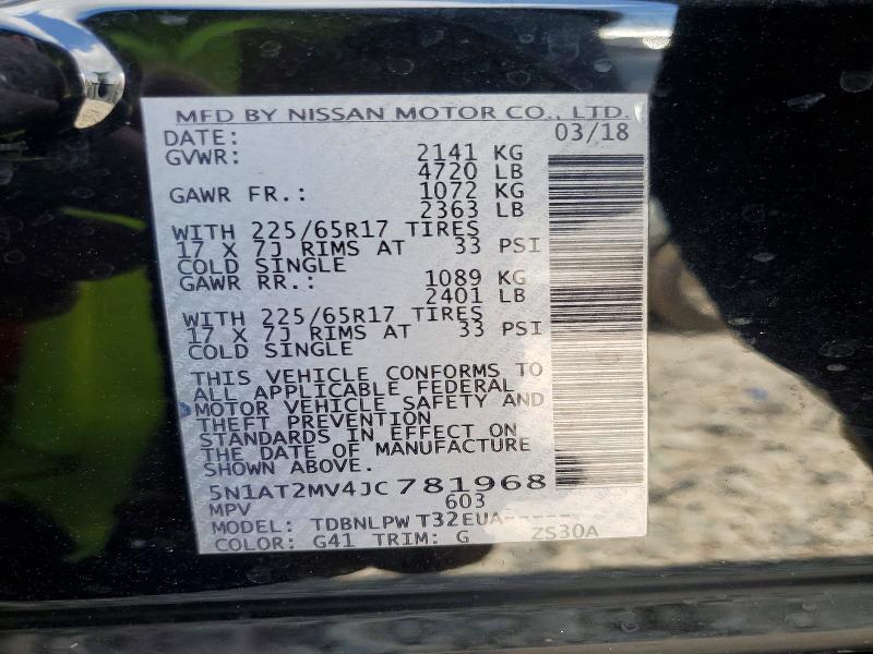 Aukcja sprzedaży 2018 Nissan Rogue, vin: 5N1AT2MV4JC781968, numer aukcji: 65858466