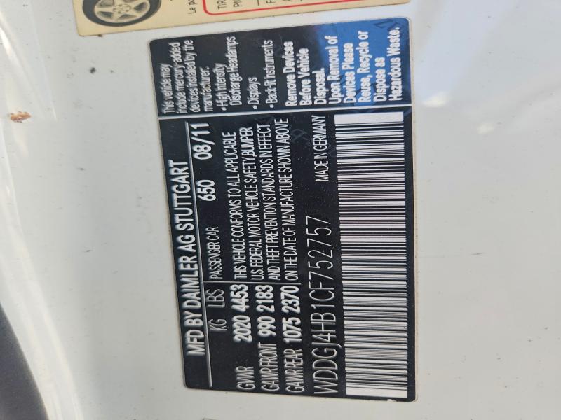2012 Mercedes-benz C მანქანა იყიდება აუქციონზე, vin: WDDGJ4HB1CF752757, აუქციონის ნომერი: 64916006