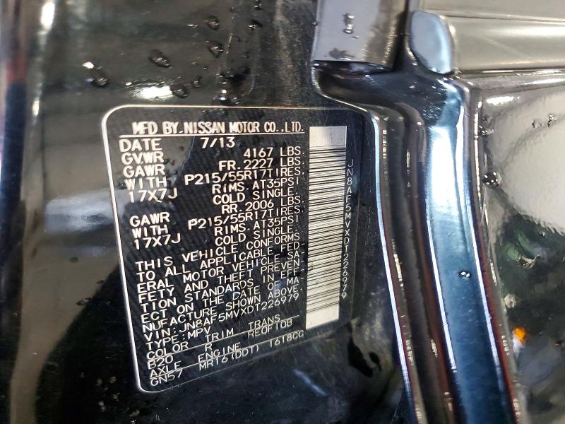 2013 Nissan Juke მანქანა იყიდება აუქციონზე, vin: JN8AF5MVXDT226979, აუქციონის ნომერი: 65013196
