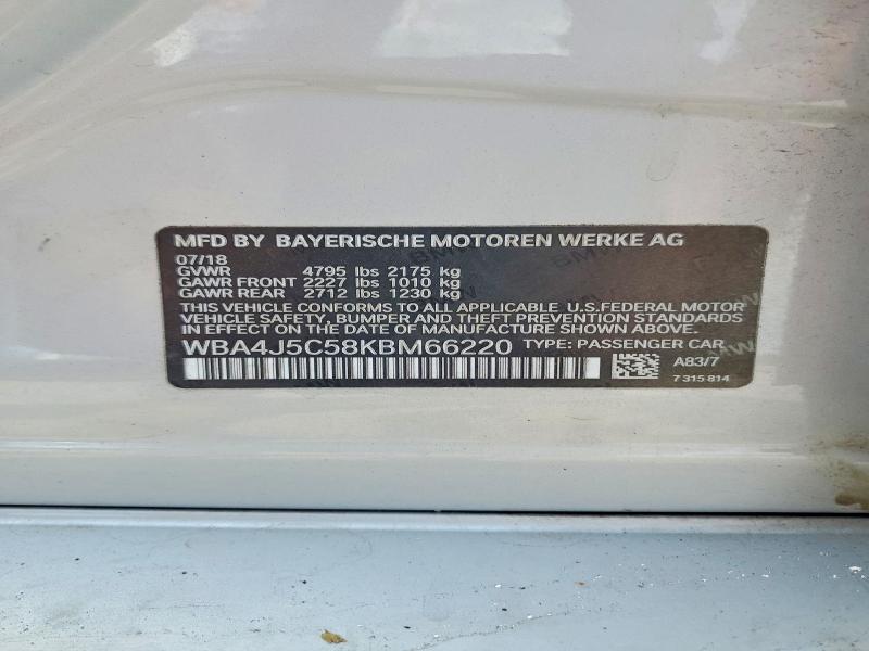 Aukcja sprzedaży 2019 Bmw 440i, vin: WBA4J5C58KBM66220, numer aukcji: 64820386