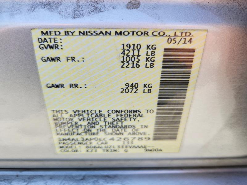 Продаж на аукціоні авто 2014 Nissan Altima, vin: 1N4AL3AP0EC426789, номер лоту: 64510986