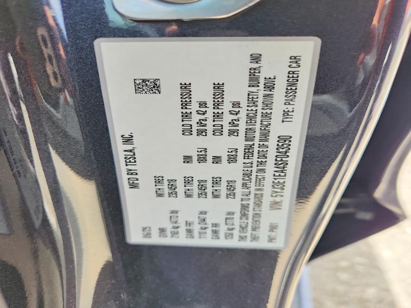Продажа на аукционе авто 2025 Tesla Model 3, vin: 5YJ3E1EA4SF043590, номер лота: 64959396