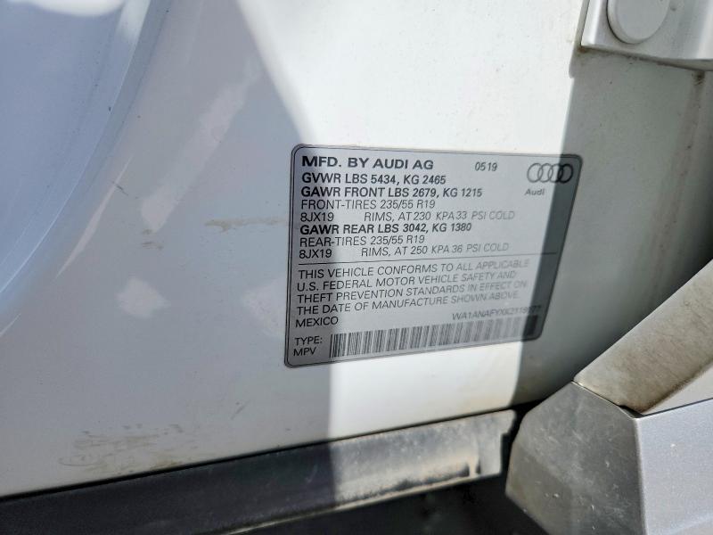 Aukcja sprzedaży 2019 Audi Q5, vin: WA1ANAFYXK2118177, numer aukcji: 63835166