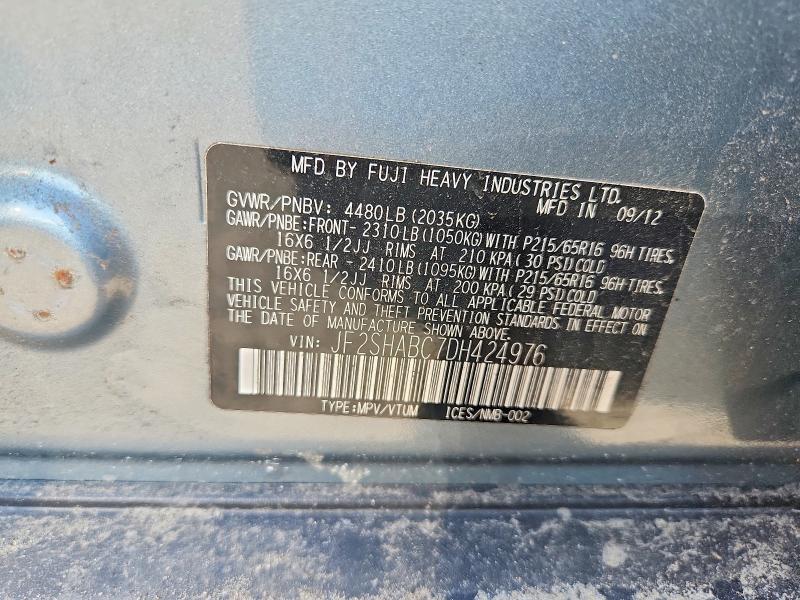 Продаж на аукціоні авто 2013 Subaru Forester, vin: JF2SHABC7DH424976, номер лоту: 65902366