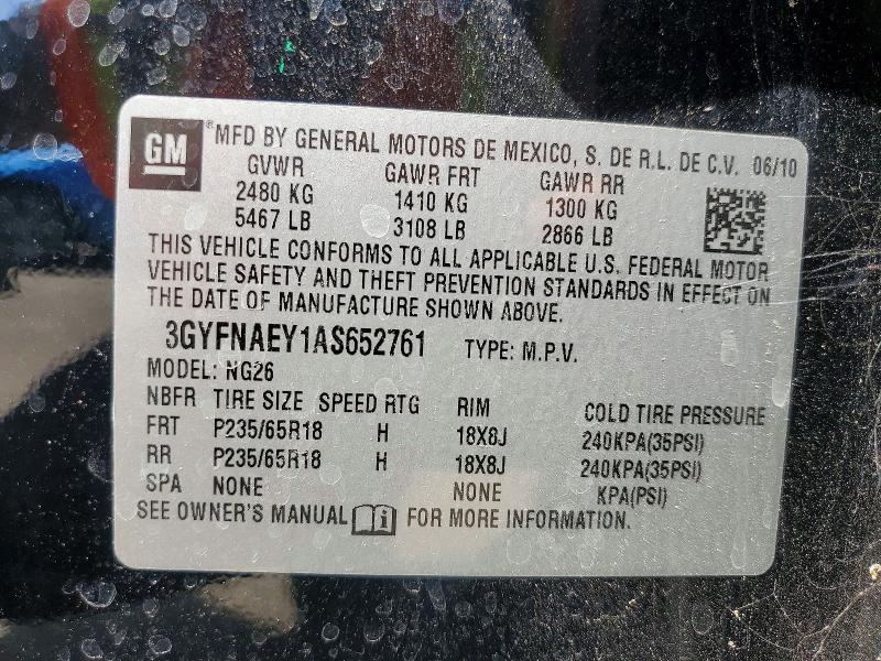 Aukcja sprzedaży 2010 Cadillac Srx, vin: 3GYFNAEY1AS652761, numer aukcji: 65626106