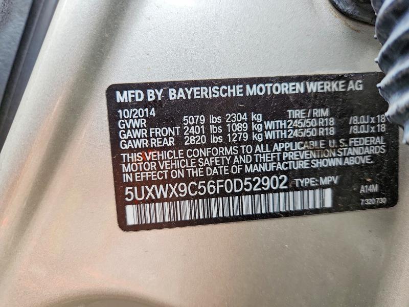 Aukcja sprzedaży 2015 Bmw X3, vin: 5UXWX9C56F0D52902, numer aukcji: 64420326