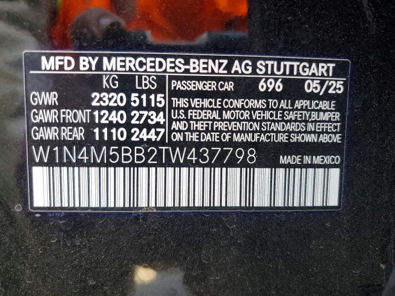2026 Mercedes-benz Glb მანქანა იყიდება აუქციონზე, vin: W1N4M5BB2TW437798, აუქციონის ნომერი: 66387136