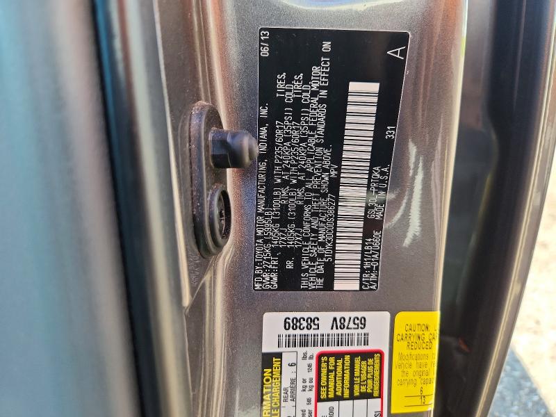 Продажа на аукционе авто 2013 Toyota Sienna, vin: 5TDYK3DC0DS386277, номер лота: 65624396