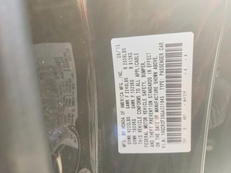 Aukcja sprzedaży 2016 Honda Accord, vin: 1HGCR2F39GA001945, numer aukcji: 66344776