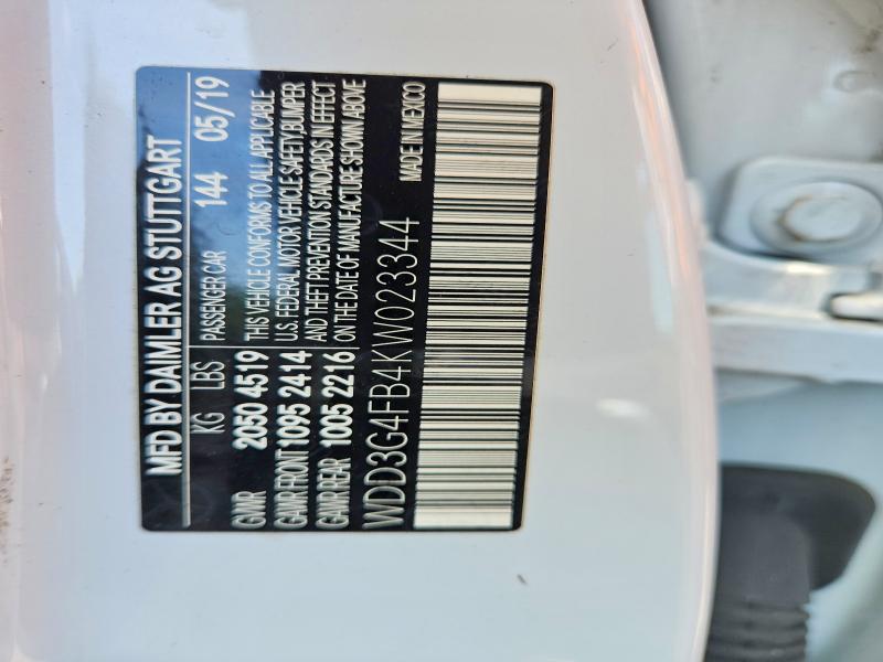 66250696 :رقم المزاد ، WDD3G4FB4KW023344 vin ، 2019 Mercedes-benz A مزاد بيع