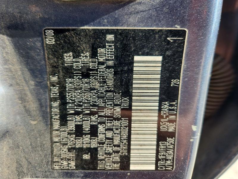 2008 Toyota Tundra მანქანა იყიდება აუქციონზე, vin: 5TFRT54148X021001, აუქციონის ნომერი: 65602046