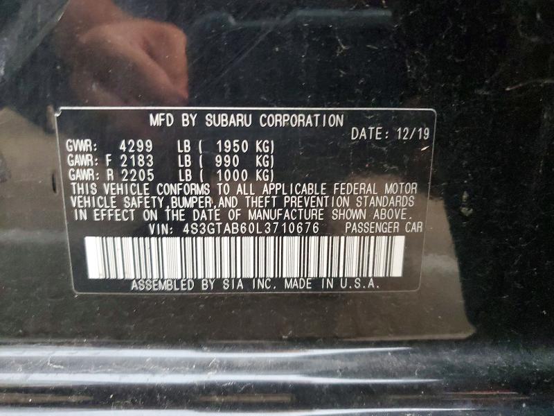 Продажа на аукционе авто 2020 Subaru Impreza, vin: 4S3GTAB60L3710676, номер лота: 66044436