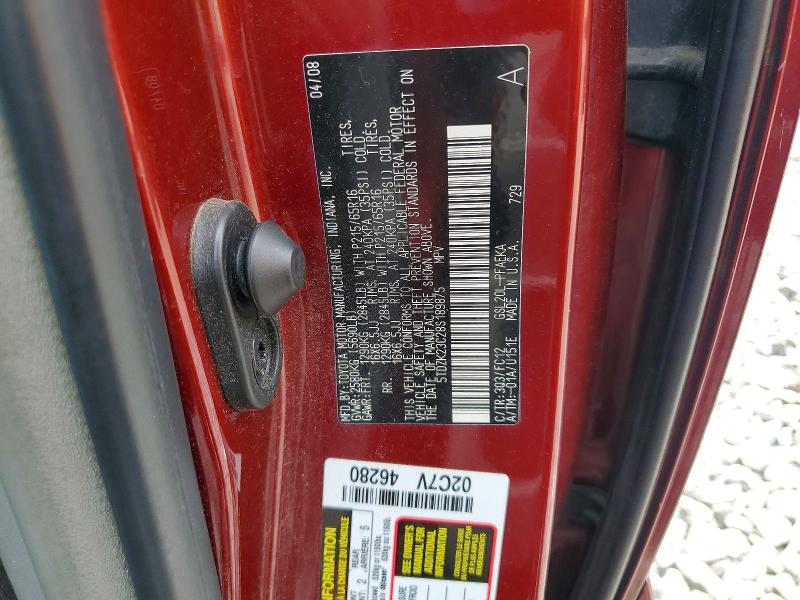 Aukcja sprzedaży 2008 Toyota Sienna, vin: 5TDZK23C28S189875, numer aukcji: 61451606