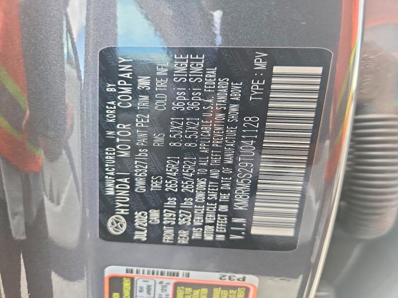 2026 Hyundai Palisade მანქანა იყიდება აუქციონზე, vin: KM8RM5S29TU041128, აუქციონის ნომერი: 63961386