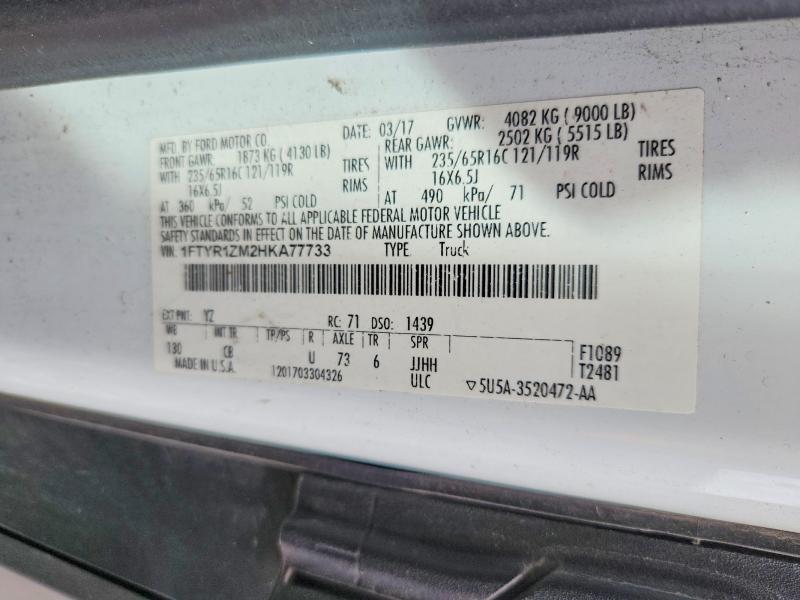 64808236 :رقم المزاد ، 1FTYR1ZM2HKA77733 vin ، 2017 Ford Transit مزاد بيع