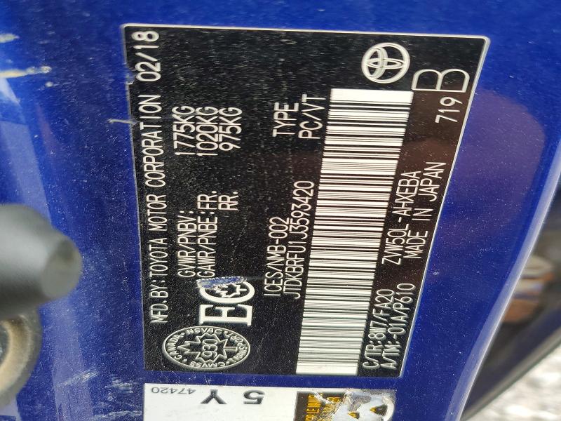 Auction sale of the 2018 Toyota Prius, vin: JTDKBRFU1J3593420, lot number: 64101116