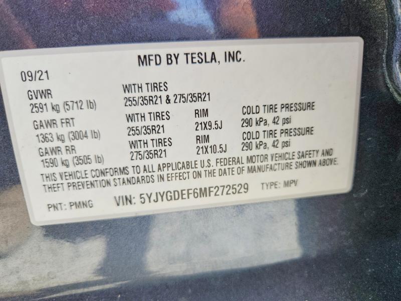 Продажа на аукционе авто 2021 Tesla Model Y, vin: 5YJYGDEF6MF272529, номер лота: 61451326