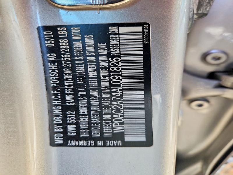 Продаж на аукціоні авто 2010 Porsche Panamera, vin: WP0AC2A74AL091826, номер лоту: 66069426