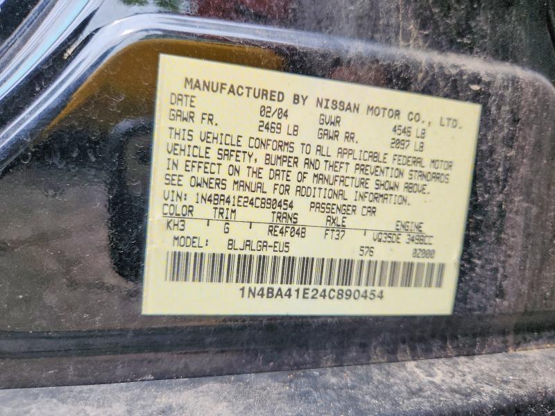 Aukcja sprzedaży 2004 Nissan Maxima, vin: 1N4BA41E24C890454, numer aukcji: 64898316