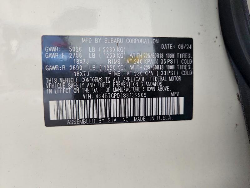Aukcja sprzedaży 2025 Subaru Outback, vin: 4S4BTGPD1S3132909, numer aukcji: 64059446