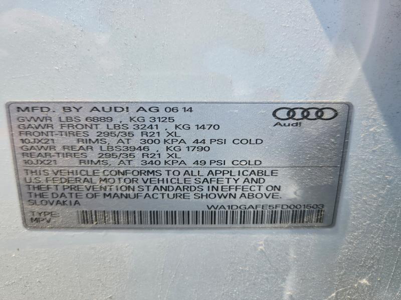 Aukcja sprzedaży 2015 Audi Q7, vin: WA1DGAFE5FD001503, numer aukcji: 65564846
