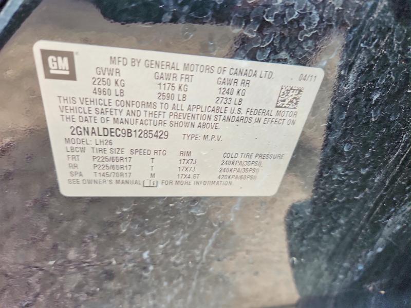 67091436 :رقم المزاد ، 2GNALDEC9B1285429 vin ، 2011 Chevrolet Equinox مزاد بيع