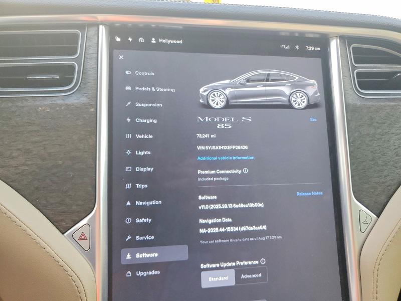 Продажа на аукционе авто 2014 Tesla Model S, vin: 5YJSA1H1XEFP28426, номер лота: 64581816