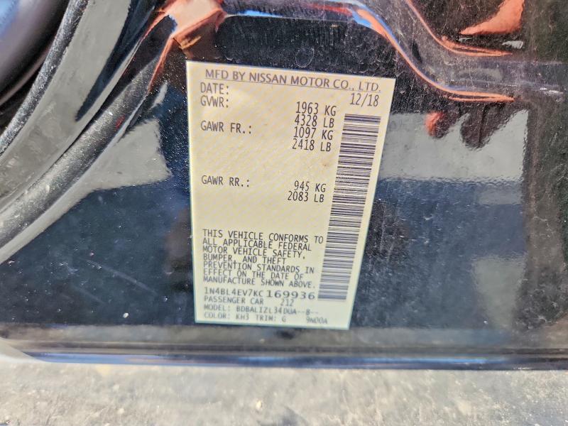 Продажа на аукционе авто 2019 Nissan Altima, vin: 1N4BL4EV7KC169936, номер лота: 66429906