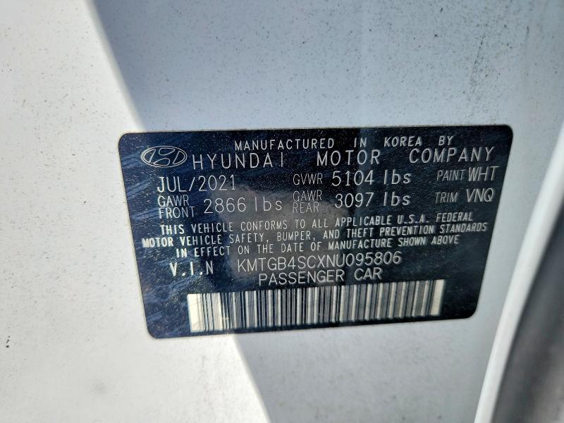 65502636 :رقم المزاد ، KMTGB4SCXNU095806 vin ، 2022 Genesis G80 مزاد بيع
