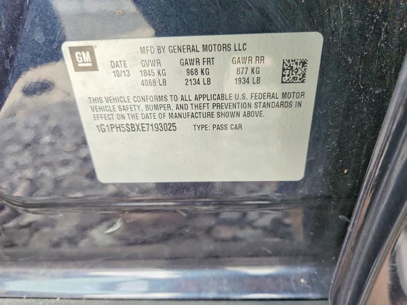 Aukcja sprzedaży 2014 Chevrolet Cruze, vin: 1G1PH5SBXE7193025, numer aukcji: 64778656