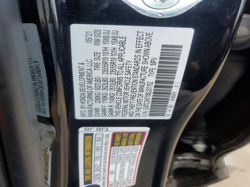 2021 Acura Rdx მანქანა იყიდება აუქციონზე, vin: 5J8TC2H71ML031152, აუქციონის ნომერი: 65950366