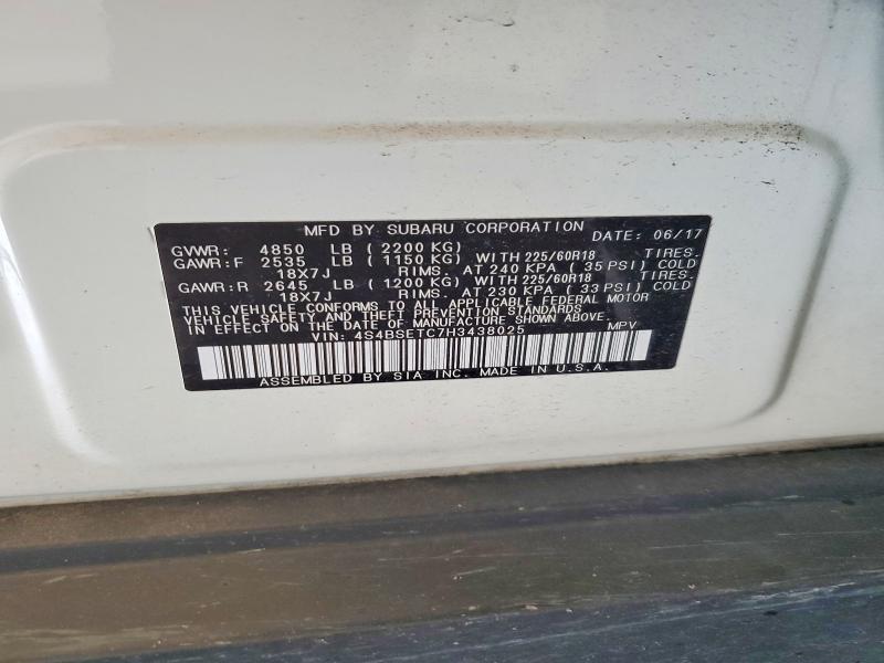 Aukcja sprzedaży 2017 Subaru Outback, vin: 4S4BSETC7H3438025, numer aukcji: 66731366