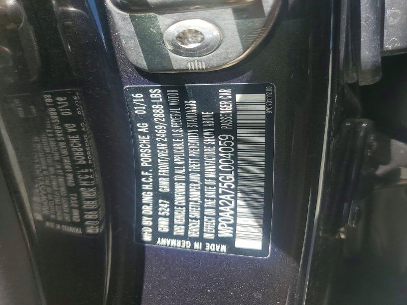 Aukcja sprzedaży 2016 Porsche Panamera, vin: WP0AA2A75GL004059, numer aukcji: 65115626