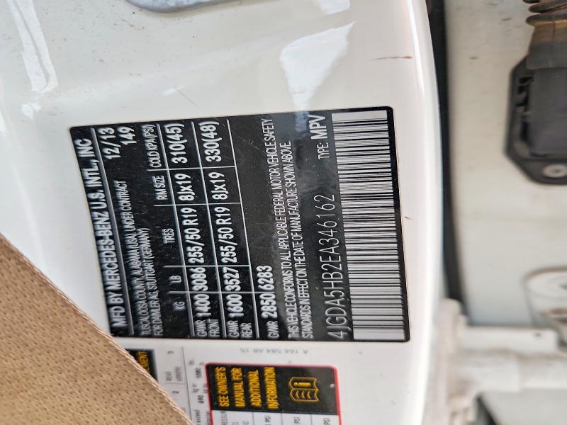 Aukcja sprzedaży 2014 Mercedes-benz Ml, vin: 4JGDA5HB2EA346162, numer aukcji: 66462746