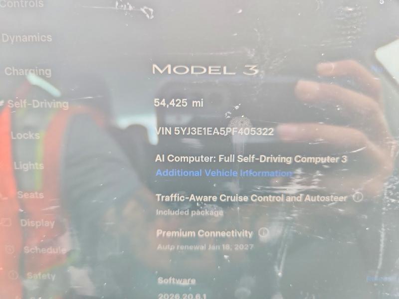 63292036 :رقم المزاد ، 5YJ3E1EA5PF405322 vin ، 2023 Tesla Model 3 مزاد بيع