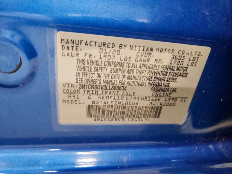 Продажа на аукционе авто 2020 Nissan Versa, vin: 3N1CN8DV3LL860634, номер лота: 66542496