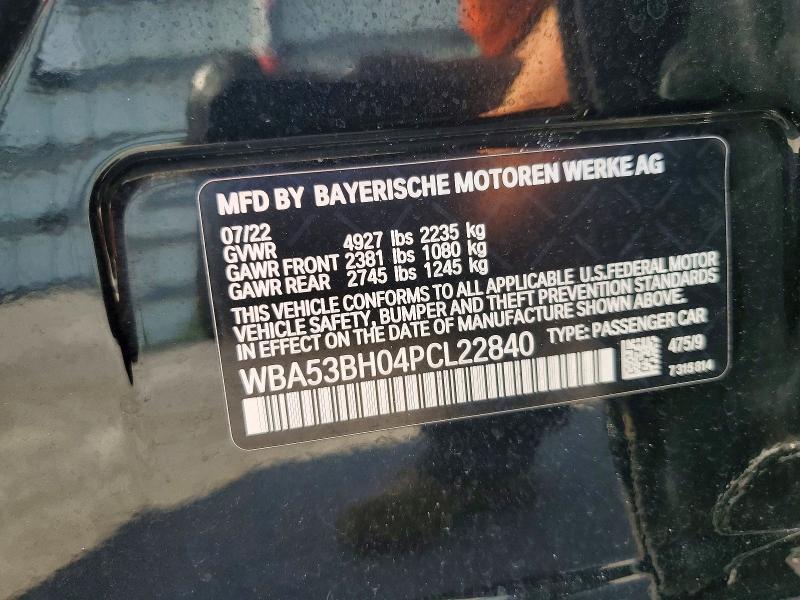 2023 Bmw 530 მანქანა იყიდება აუქციონზე, vin: WBA53BH04PCL22840, აუქციონის ნომერი: 64909776